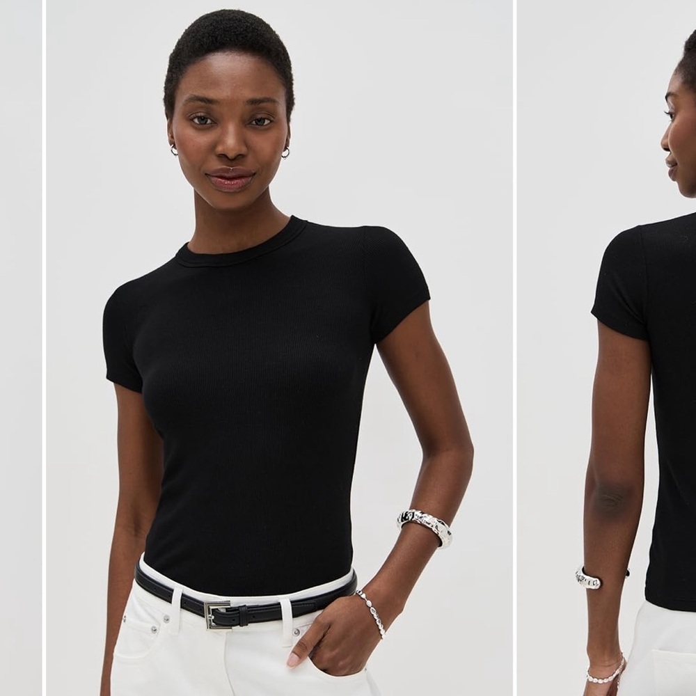 Cotton citizen black ribbed tee